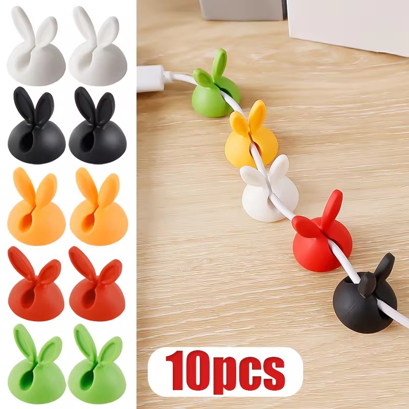 Car Cable Organizer - 귀여운 토끼 귀 케이블 관리자, 데스크탑