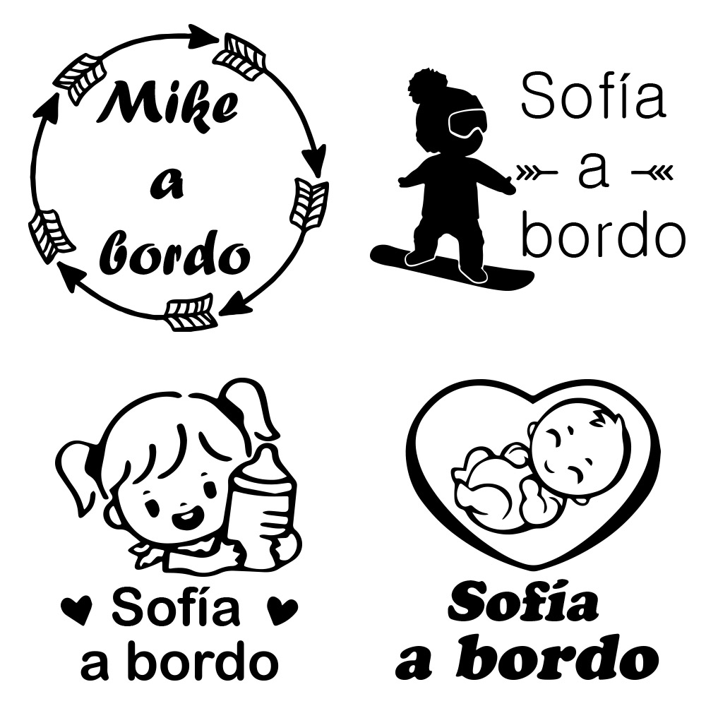 Car Accessories Sticker - 1pc 비닐 아기 bordo 다채로운 자동차