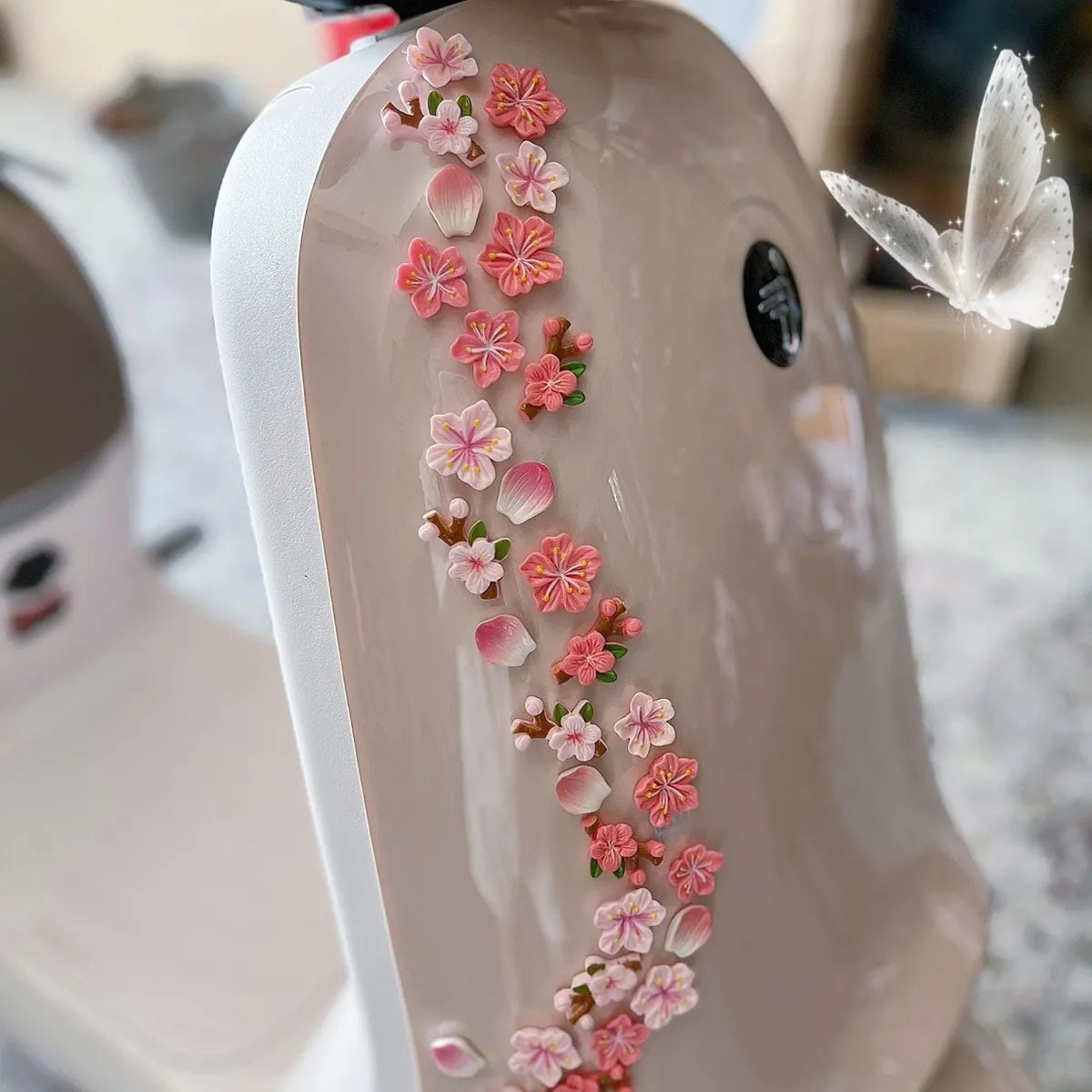 복숭아꽃 자동차 데칼 DIY 3D 스티커 (전기차, 오 - Car Accessories Sticker 리뷰 및 가격