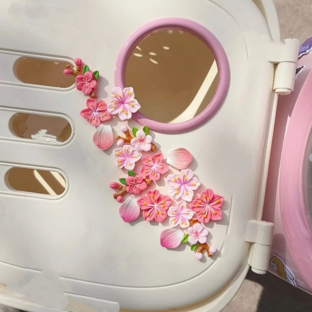 복숭아꽃 자동차 데칼 DIY 3D 스티커 (전기차, 오 - Car Accessories Sticker 리뷰 및 가격