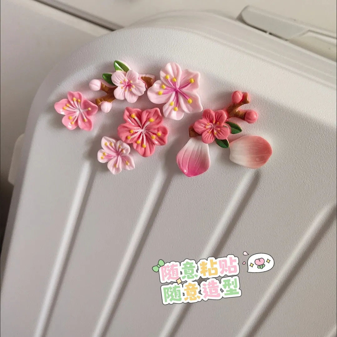 복숭아꽃 자동차 데칼 DIY 3D 스티커 (전기차, 오 - Car Accessories Sticker 리뷰 및 가격