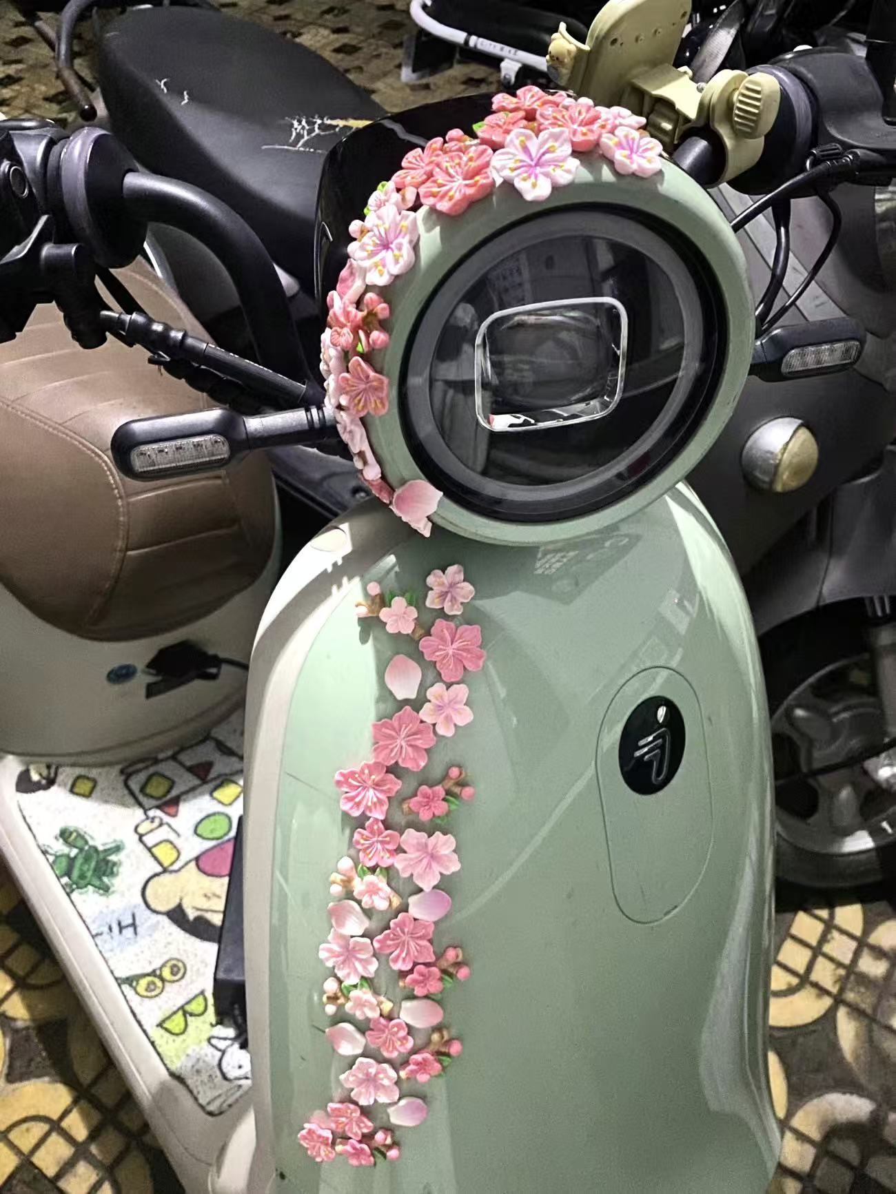 복숭아꽃 자동차 데칼 DIY 3D 스티커 (전기차, 오 - Car Accessories Sticker 리뷰 및 가격