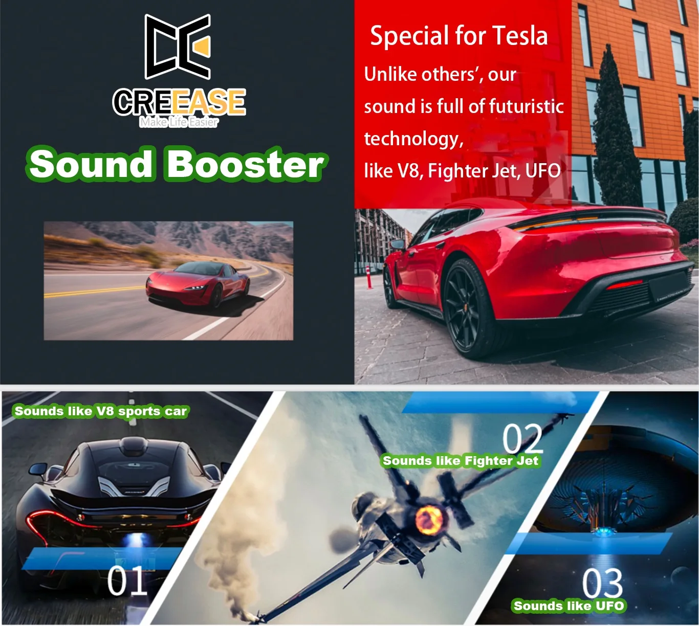 유니버설 전기 배기 부스트 시스템 배기 스피커 사운드  - Car Accessories Sound System 리뷰 및 가격