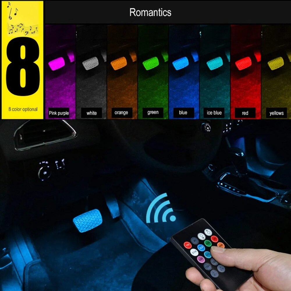 범용 자동차 RGB 주변 조명 LED 스트립 인테리어  - Car Accessories Sound System 리뷰 및 가격