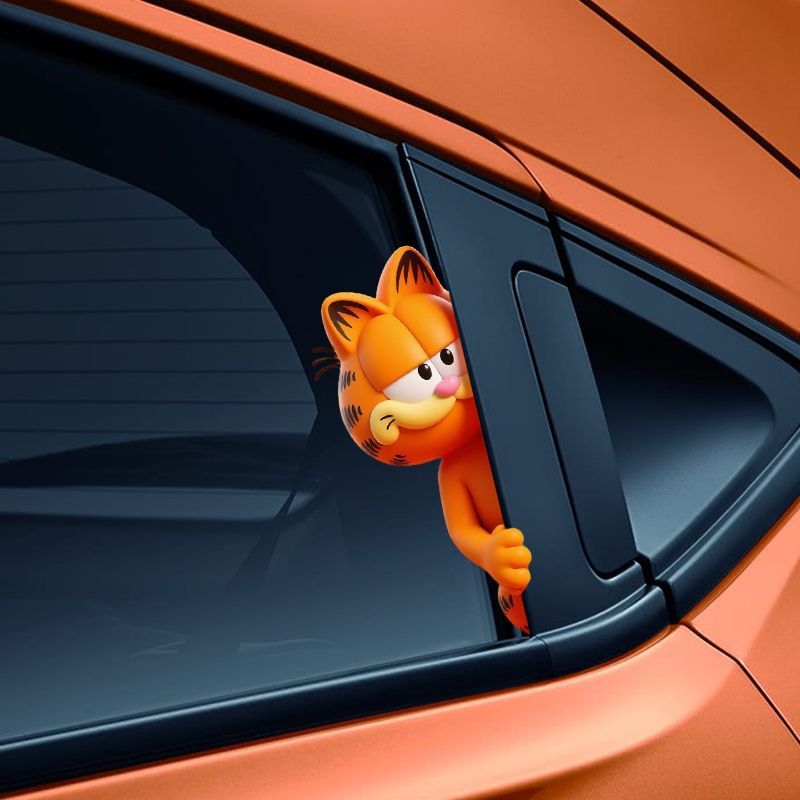 가필드 애니메이션 만화 귀엽고 재미있는 비밀스러운 시청 - Car Accessories Sticker 리뷰 및 가격