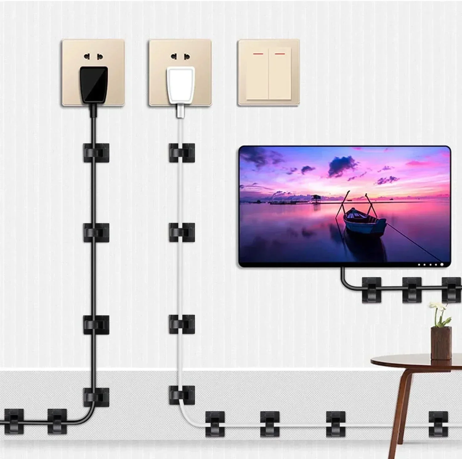 접착식 USB 케이블 정리함 자동차 와이어 클립 고정  - Car Cable Organizer 리뷰 및 가격